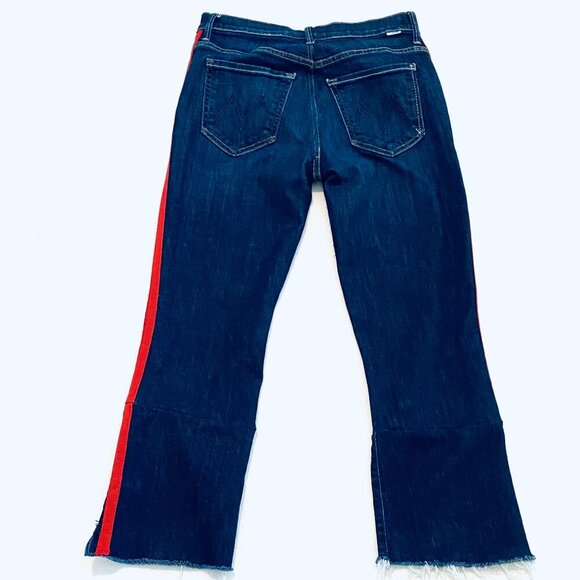 Mother jean Women's 28 blue Insider Speed Racer crop step fray high rise luxury - Picture 4 of 16